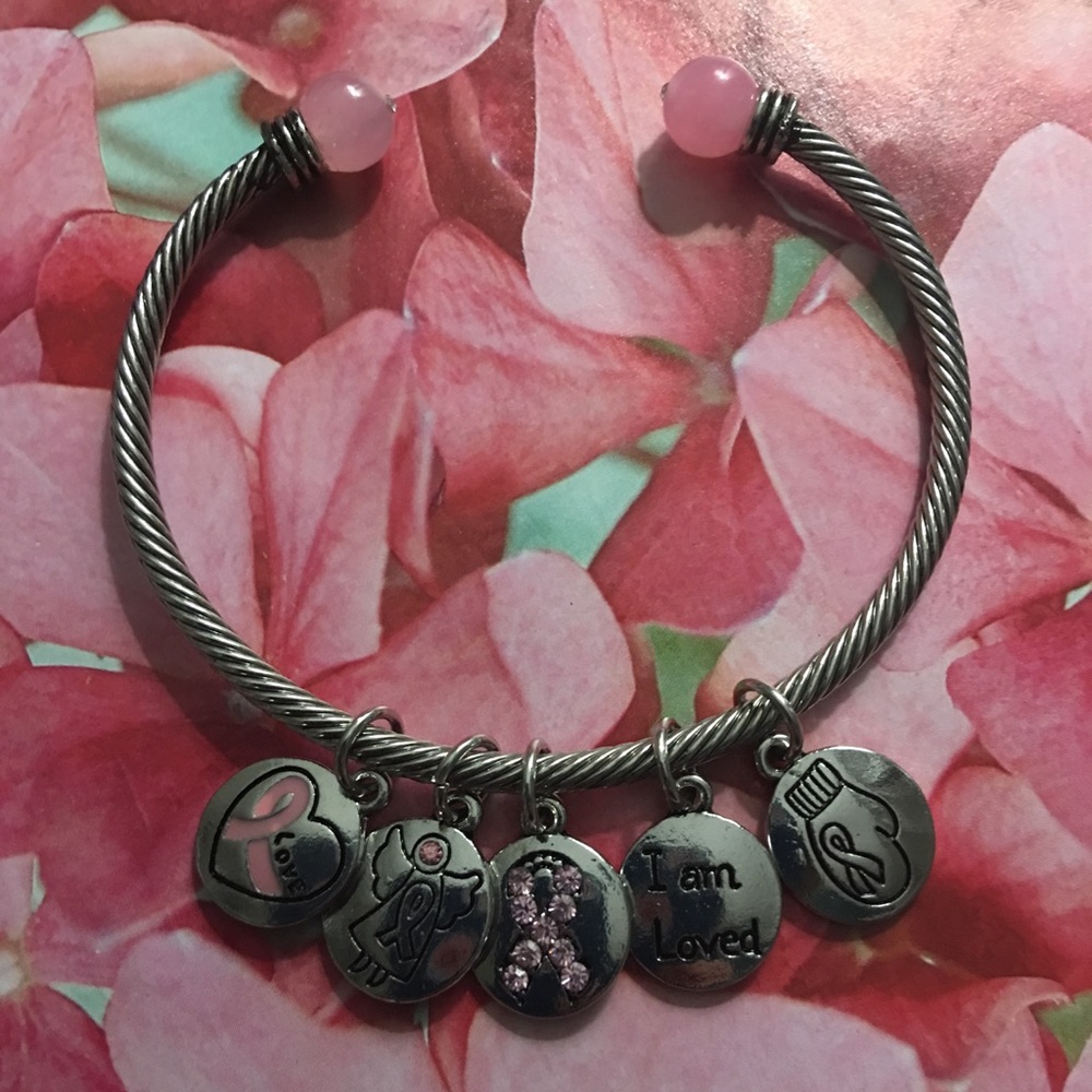 Cuff bracelet breast cancer awareness NWT